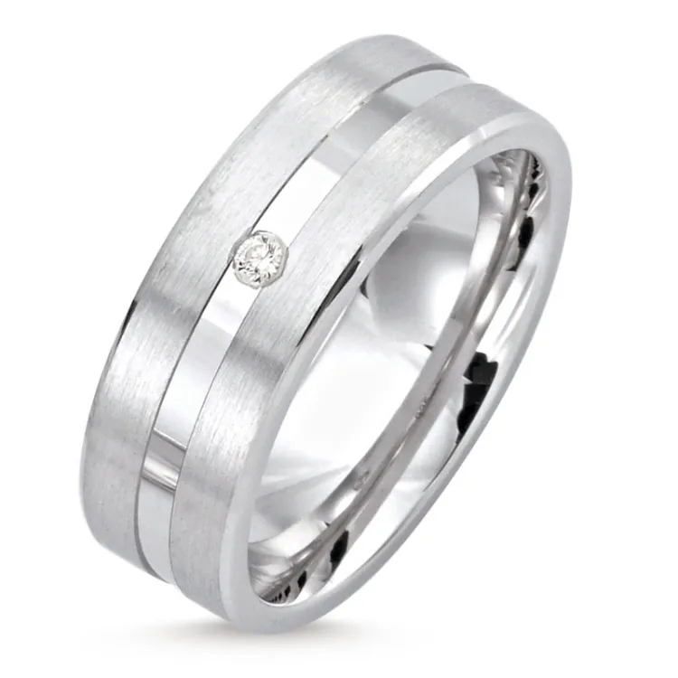 borstat ring i rhodinerat silver
