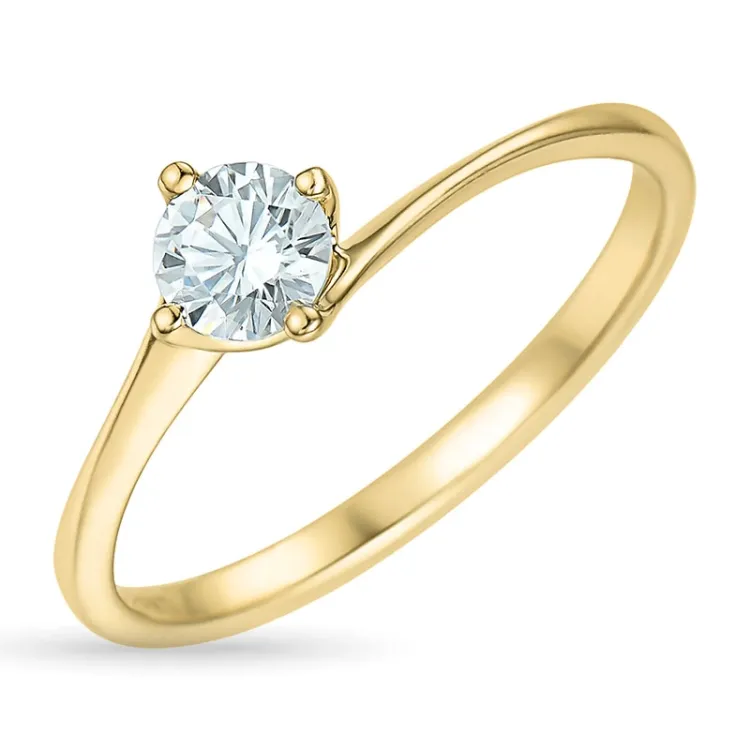 5,0 mm zirkon solitärring i 9 karat guld