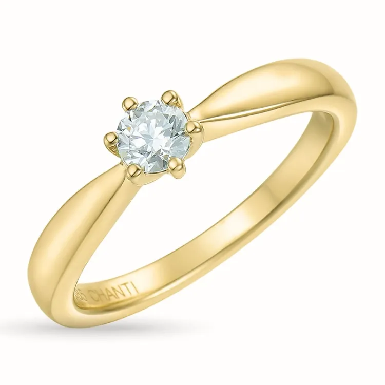 zirkon guldring i 9 karat guld
