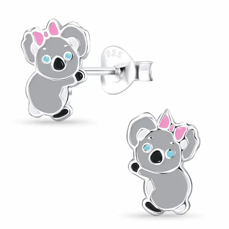 koala barnörhängen i silver - Little Ones