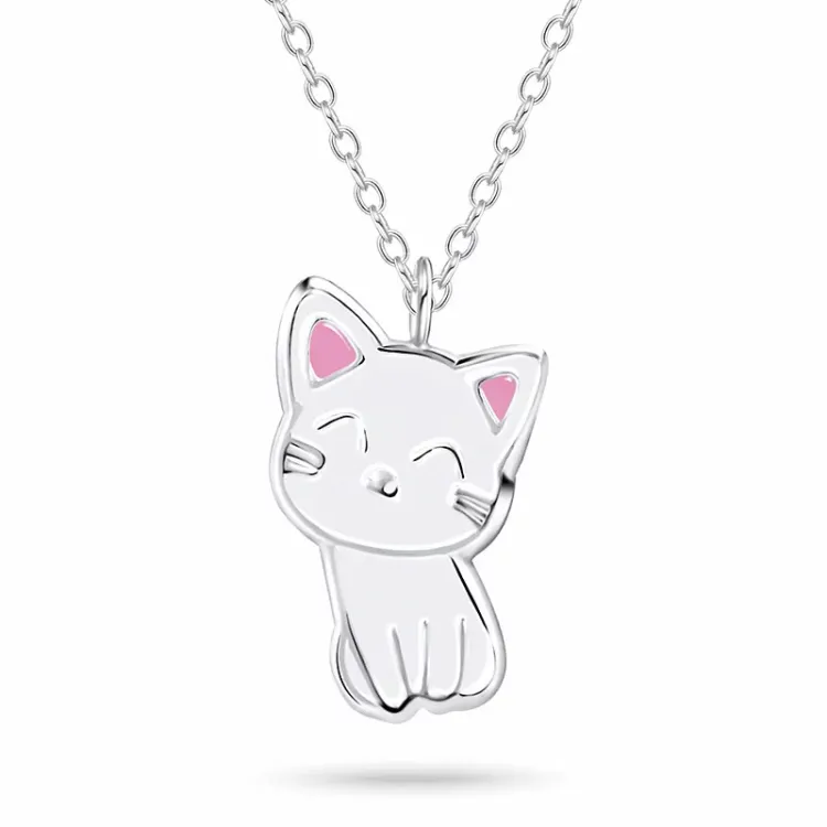 katter halsband i silver med hängen i silver - Little Ones