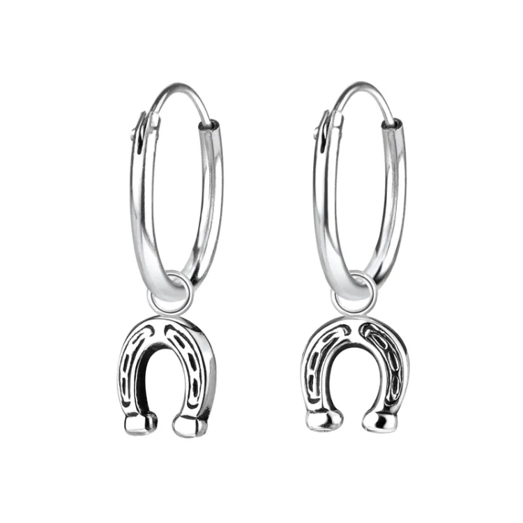 12 mm hästsko creol i silver - Little Ones