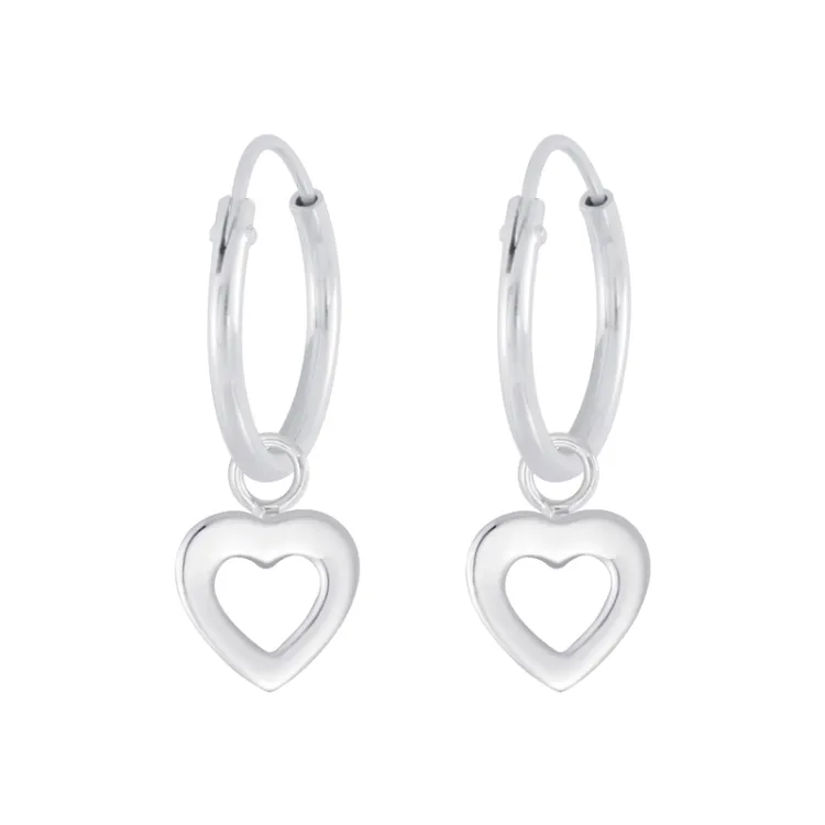 12 mm hjärta barnörhängen i silver - Little Ones