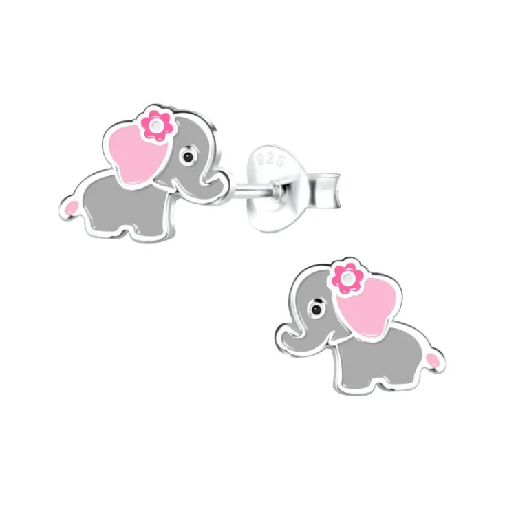 elefant barnörhängen i silver - Little Ones