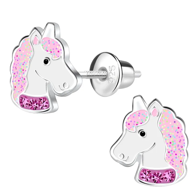enhörning barnörhängen i silver - Little Ones
