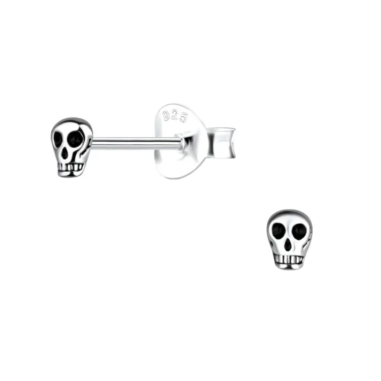 skull barnörhängen i silver