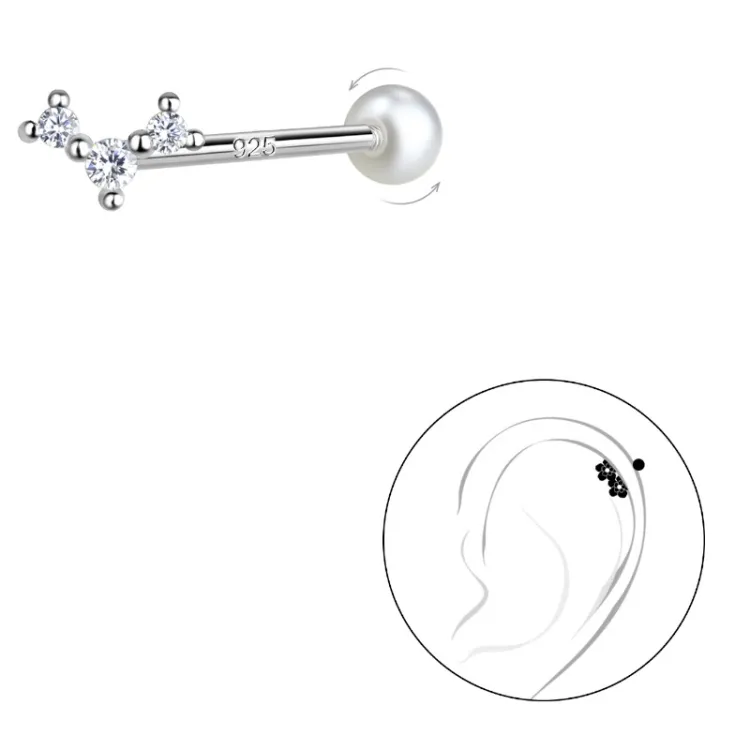 zirkon helix piercing i silver