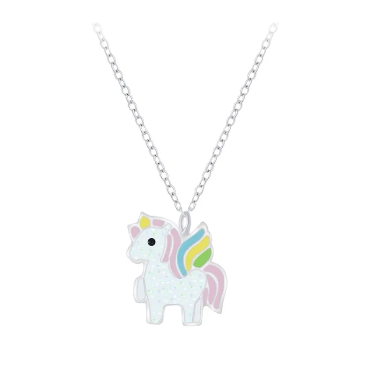 enhörning halsband i silver - Little Ones
