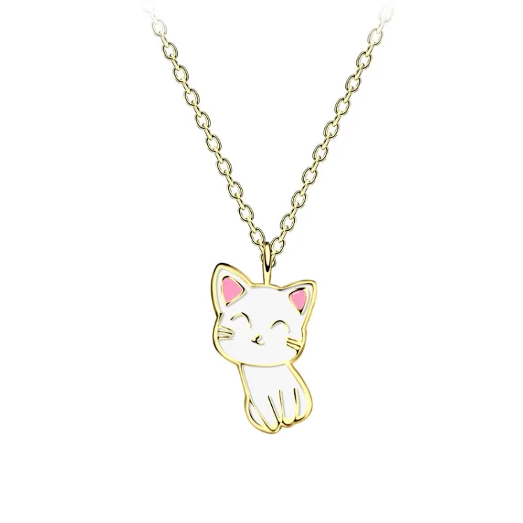 katt halsband i förgyllt silver - Little Ones