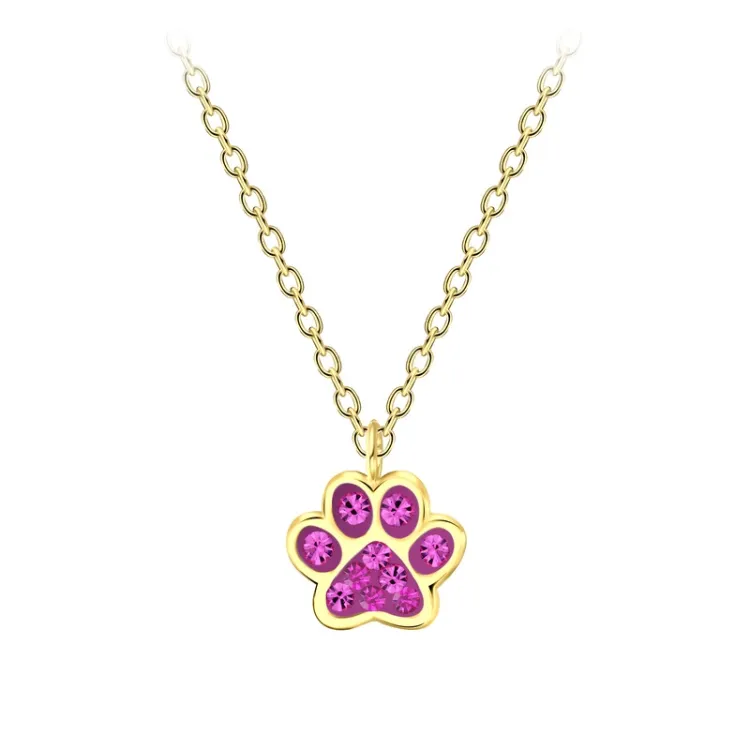 tass rosa halsband i förgyllt silver - Little Ones
