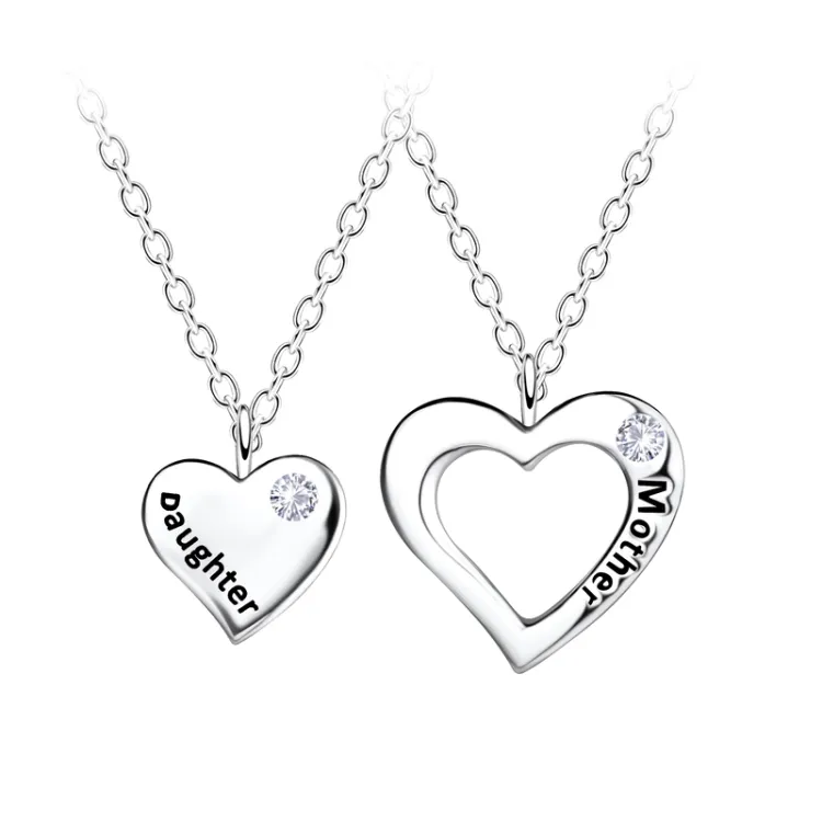 Best friends mor och barn set med 2 halsband i silver - Little Ones