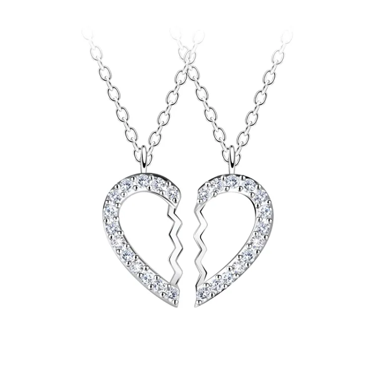 hjärta set med 2 halsband i silver - Little Ones
