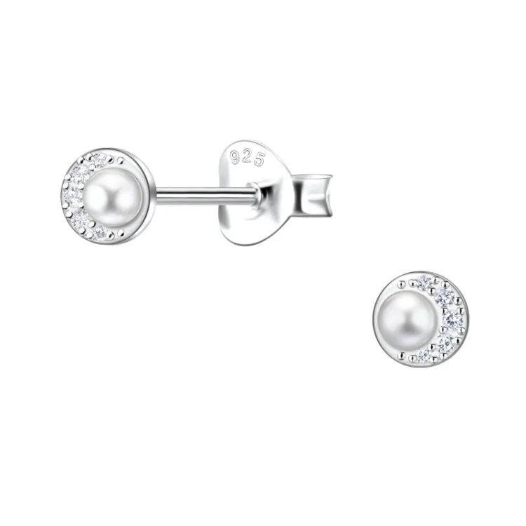 5 mm pärla örhängestift i silver - Little Ones