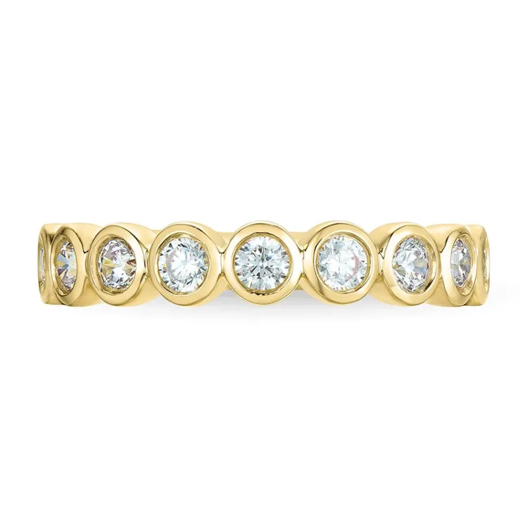 zirkon guldring i 9 karat guld