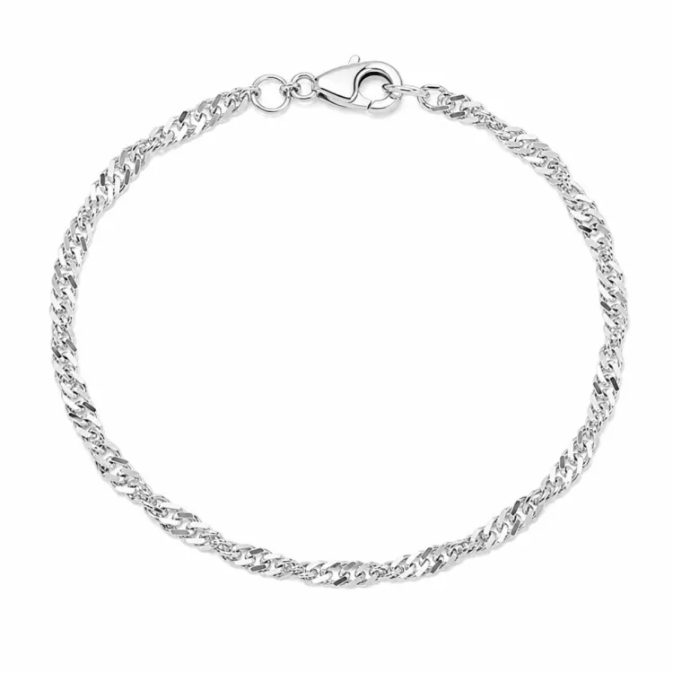 BNH singapore armband i silver 21 cm x 2,3 mm