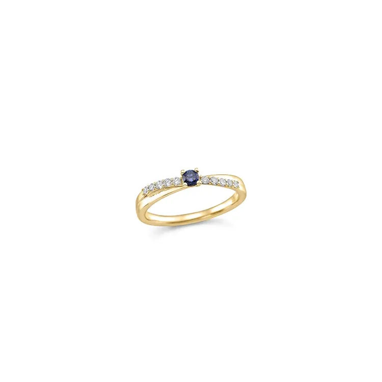 Kollektionsprov blå safir ring i 14 karat guld 0,15 ct