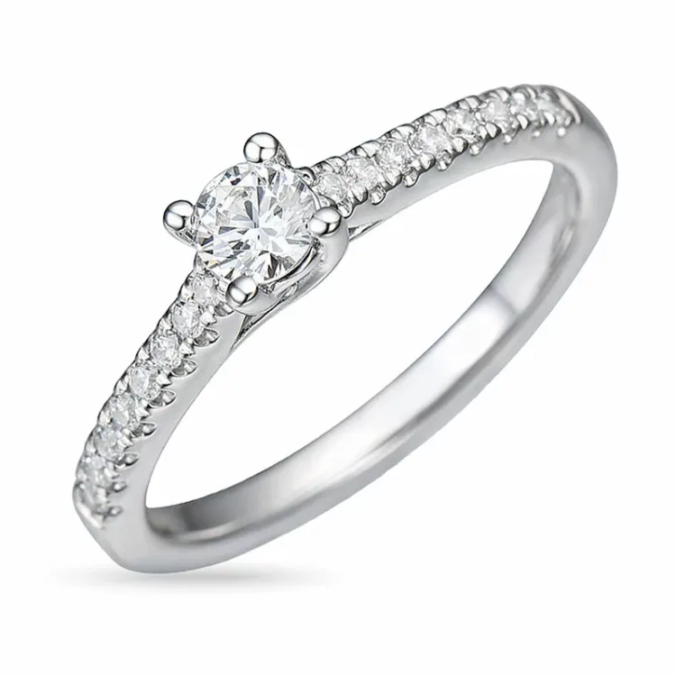 diamant ring i 14  karat vitguld 0,24 ct 0,162 ct