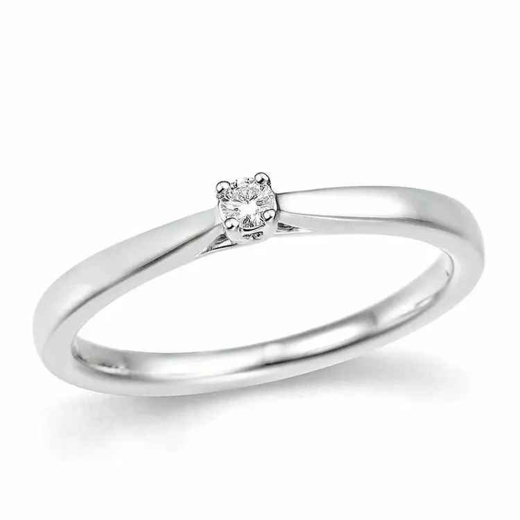 smal diamant vitguldsring i 14 karat vitguld 0,057 ct