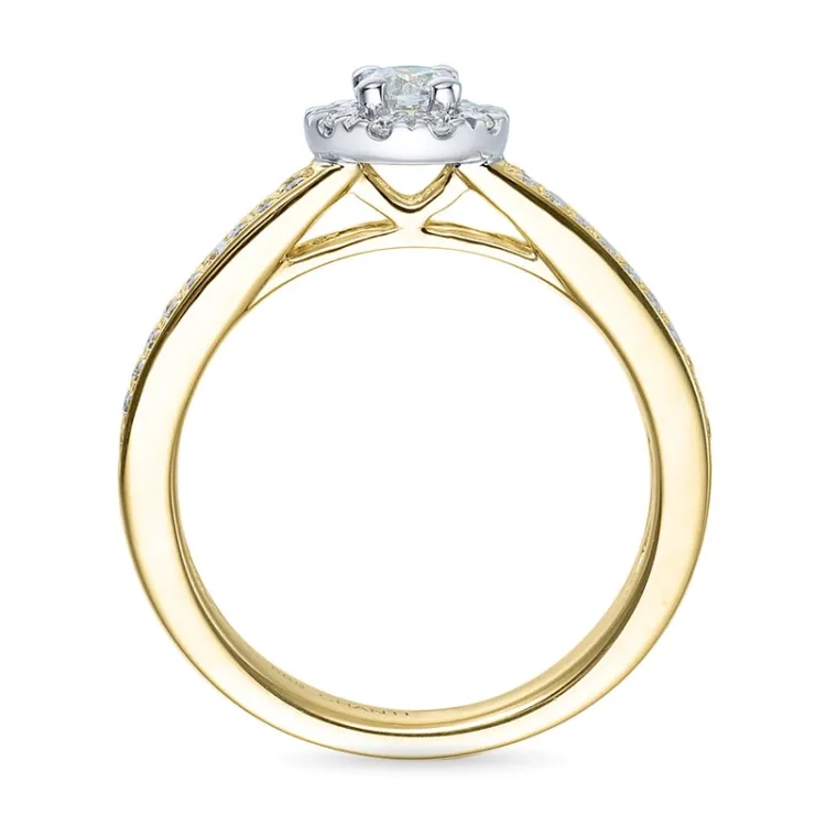 diamantring i 14  karat guld- och vitguld 0,31 ct 0,20 ct ct