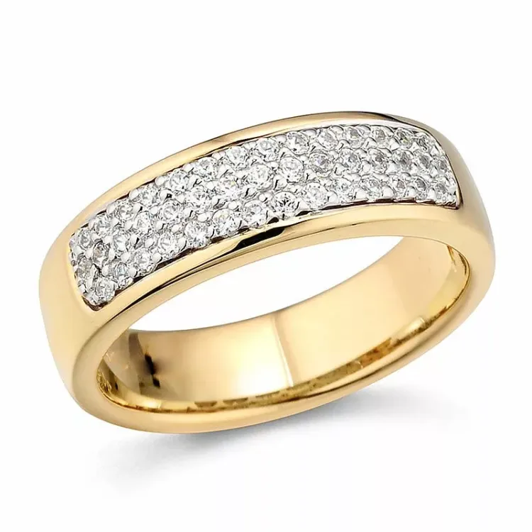 bred diamant ring i 14 karat guld- och vitguld 0,326 ct
