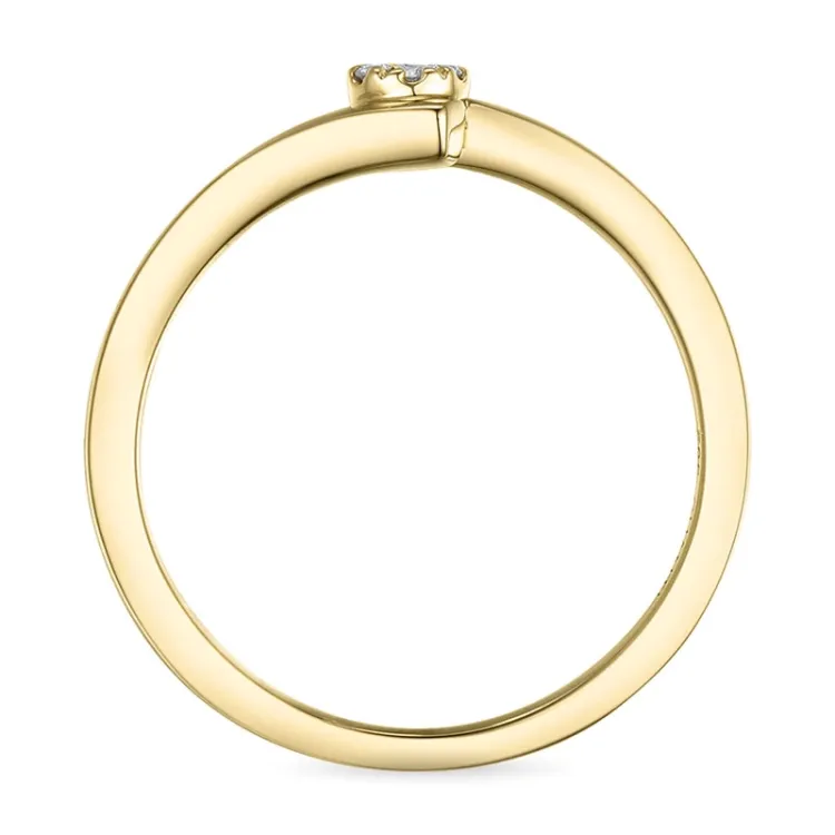 smal abstrakt diamantring i 14  karat guld 0,03 ct