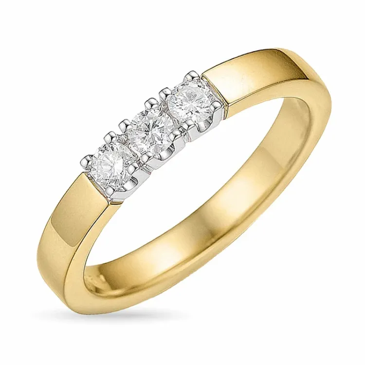 diamant alliancring i 14  karat guld- och vitguld 0,28 ct
