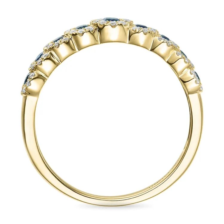 safir diamantring i 14 karat guld 0,23 ct 0,46 ct
