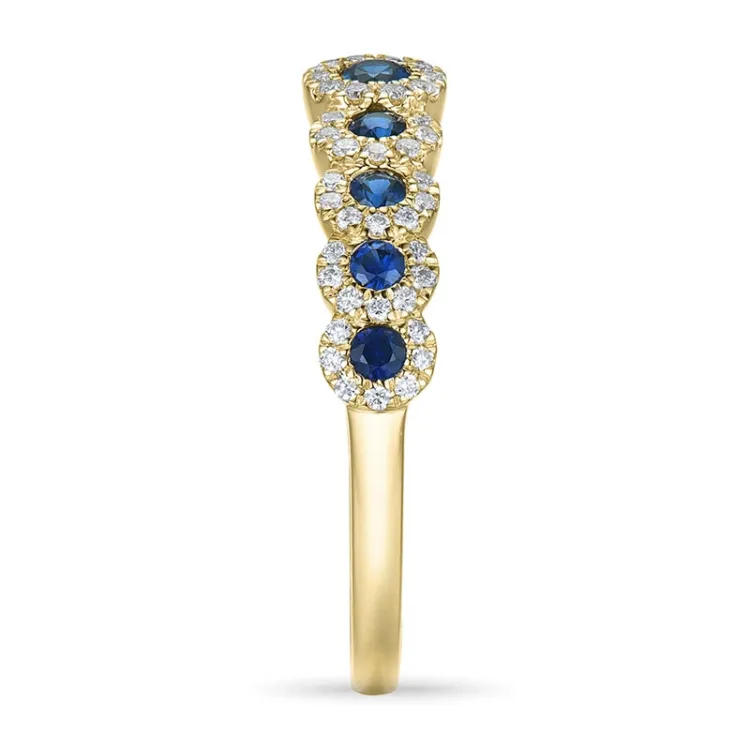 safir diamantring i 14 karat guld 0,23 ct 0,46 ct