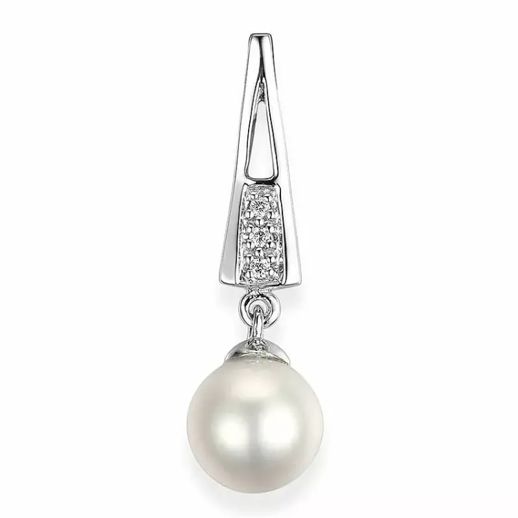 pärla diamantberlocker i 14  carat vitguld 0,01 ct