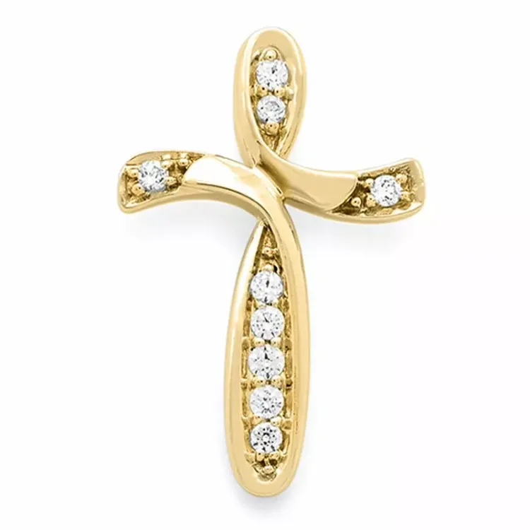 kors diamantberlocker i 14  carat guld 0,10 ct