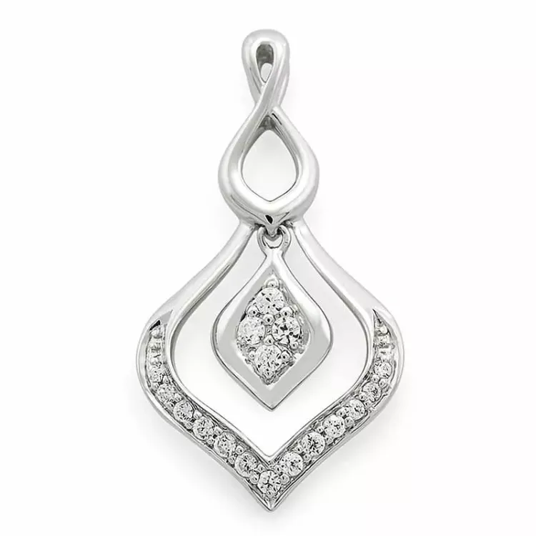 diamantberlocker i 14 carat vitguld 0,16 ct
