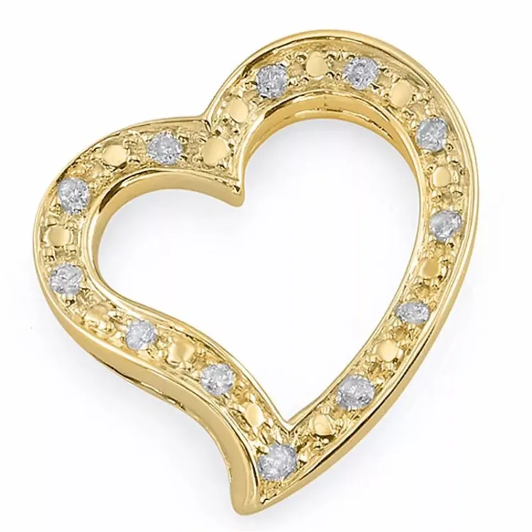 hjärta diamantberlocker i 14 carat guld 0,07 ct