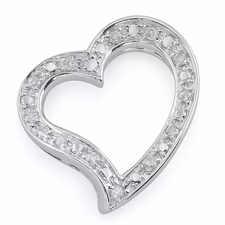 hjärta diamantberlocker i 14 carat vitguld 0,07 ct