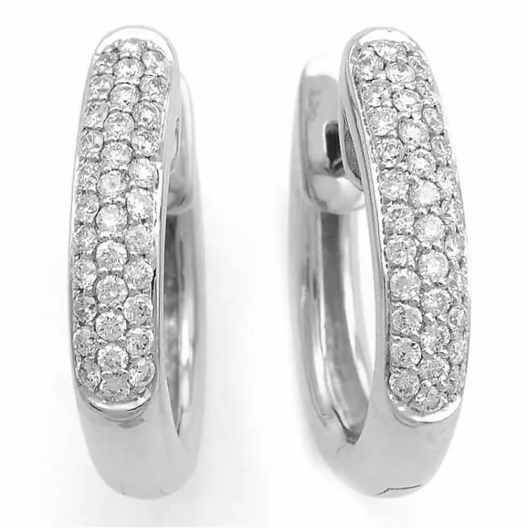 18 mm diamant creol i 14 karat vitguld med diamant 