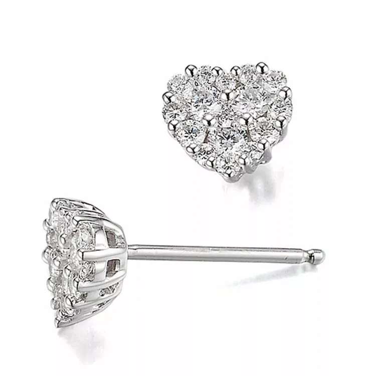 hjärta diamantörhängen i 14 karat vitguld med diamant 