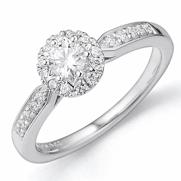 briljantring i 14  karat vitguld 0,25 ct 0,20 ct