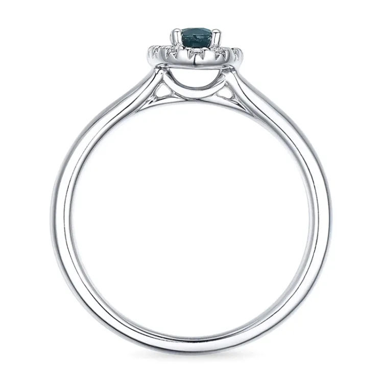 Safir rosettring i 14 karat vitguld 0,12 ct 0,65 ct