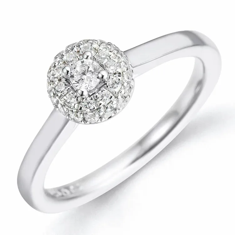 diamantring i 14 karat vitguld 0,27 ct