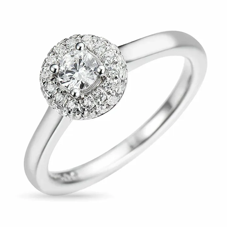 diamantring i 14 karat vitguld 0,26 ct 0,24 ct