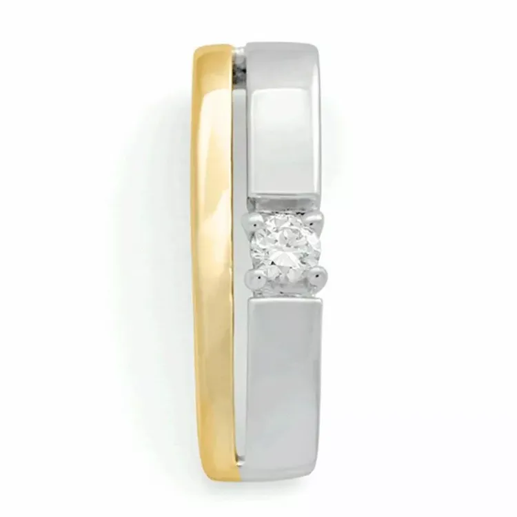 diamantberlocker i 14 carat guld- och vitguld 0,05 ct
