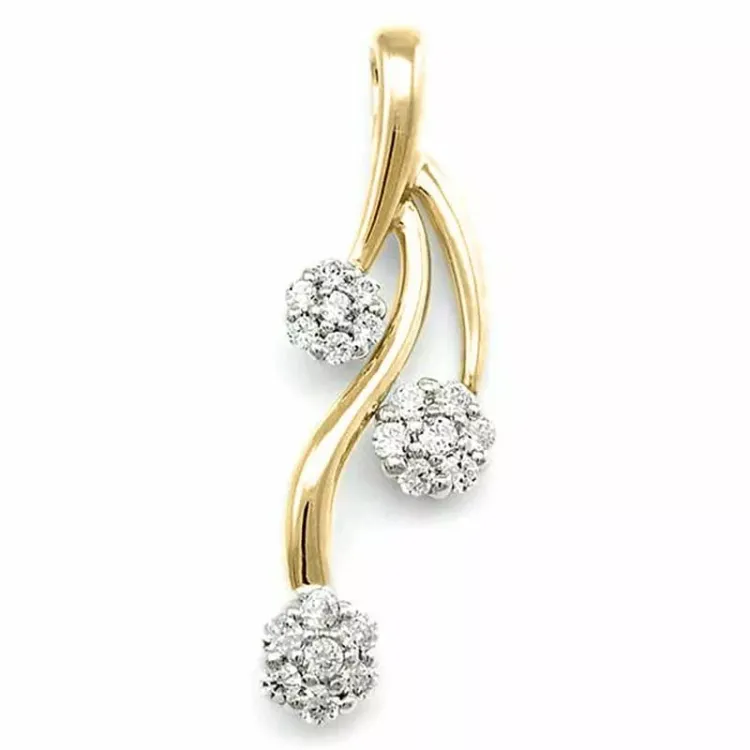 abstrakt diamantberlocker i 14 carat guld- och vitguld 0,25 ct