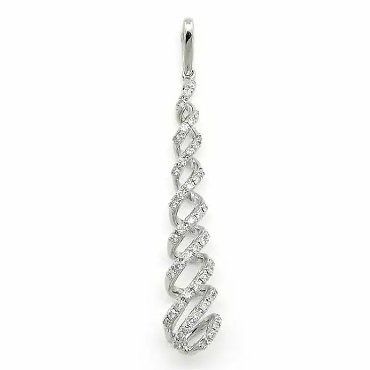 långt diamantberlocker i 14 carat vitguld 0,32 ct