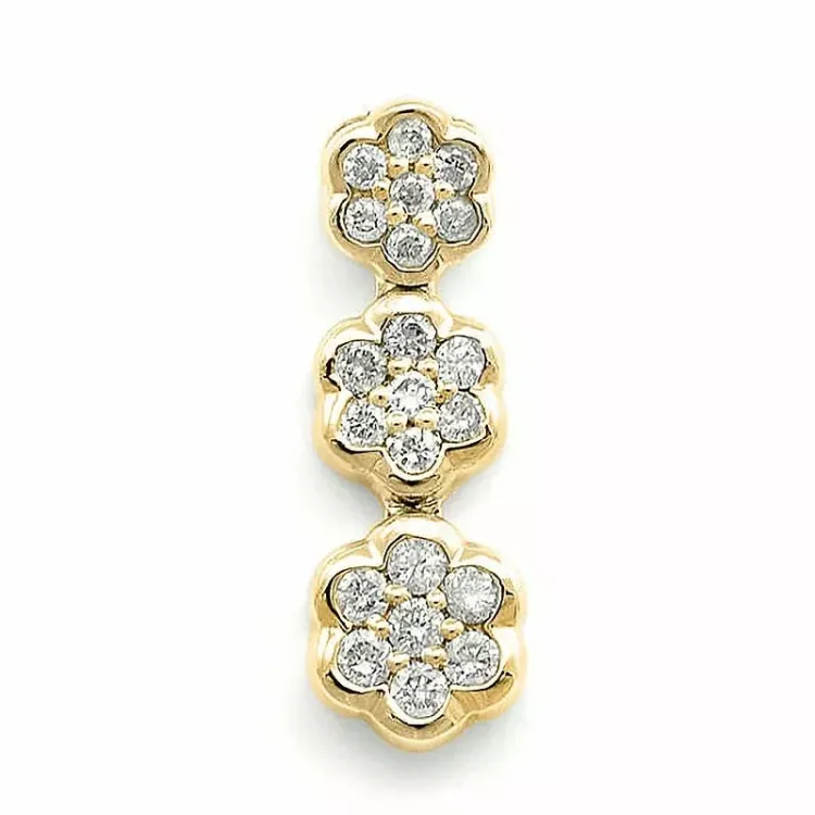 blommor diamantberlocker i 14 carat guld- och vitguld 0,15 ct