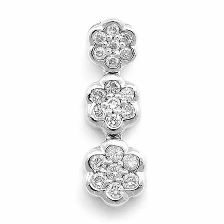 blommor diamantberlocker i 14  carat vitguld 0,15 ct