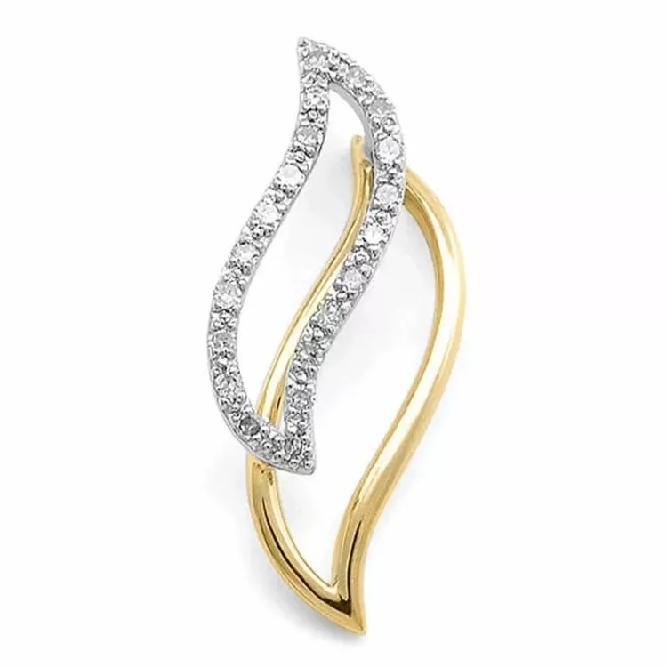 diamantberlocker i 14 carat guld- och vitguld 0,10 ct