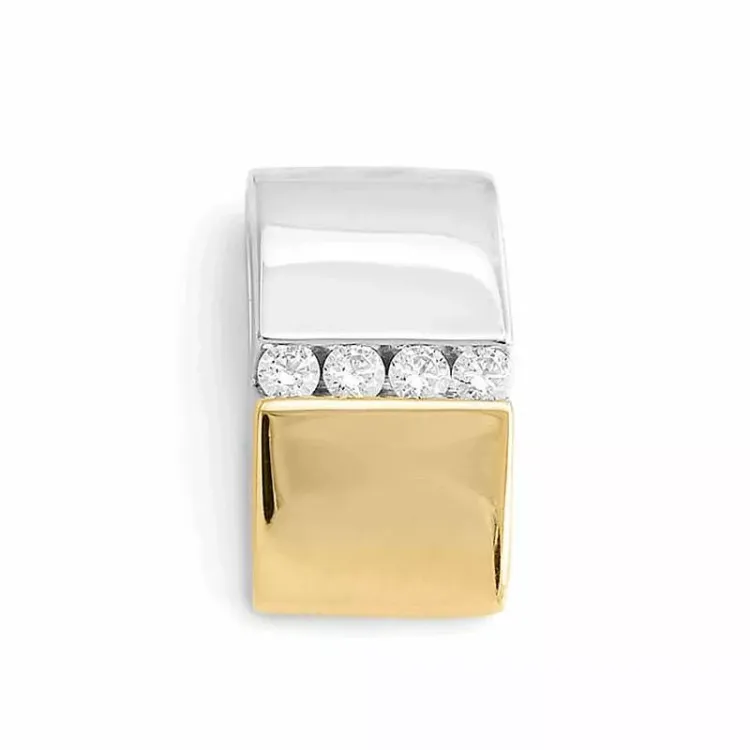 diamantberlocker i 14 carat guld- och vitguld 0,20 ct