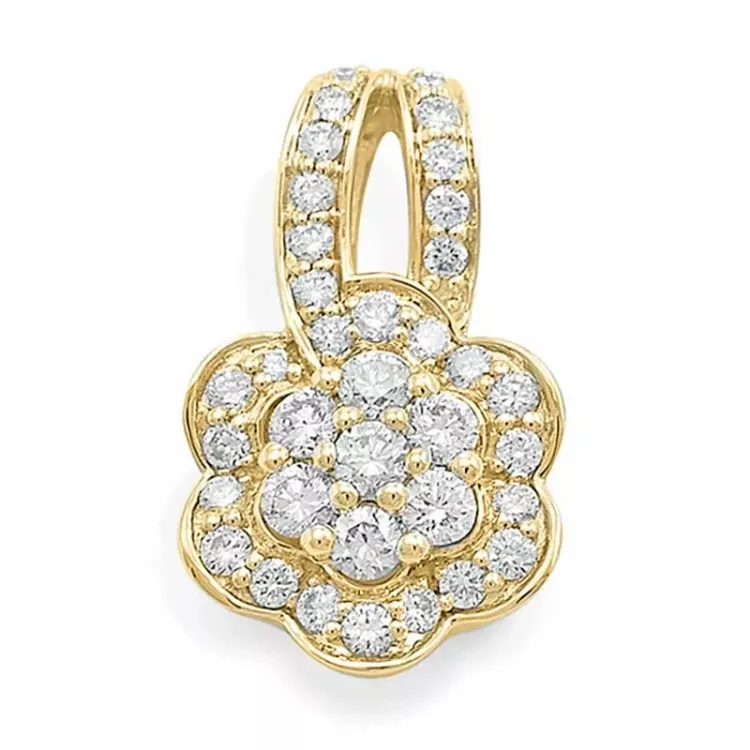 blommor diamantberlocker i 14 carat guld 0,51 ct