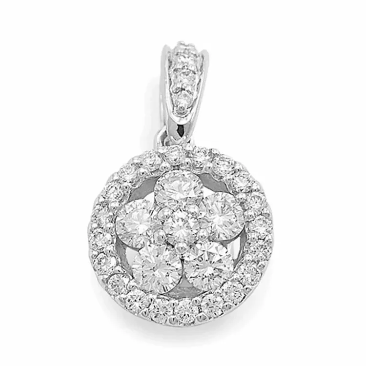 runt diamantberlocker i 14  carat vitguld 0,74 ct