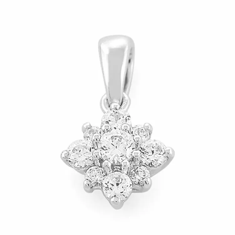 fyrkantigt diamantberlocker i 14  carat guld 0,33 ct
