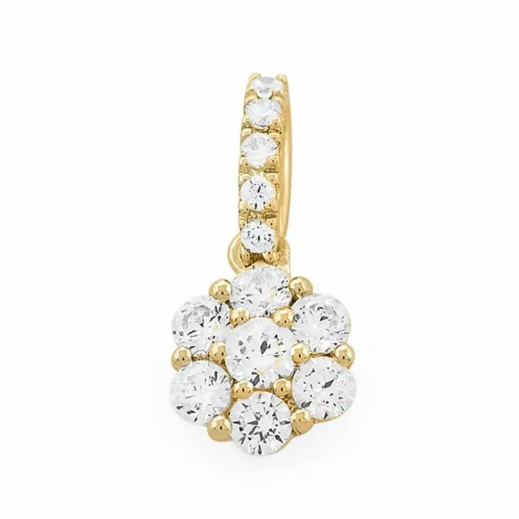 runt diamantberlocker i 14  carat guld 0,48 ct